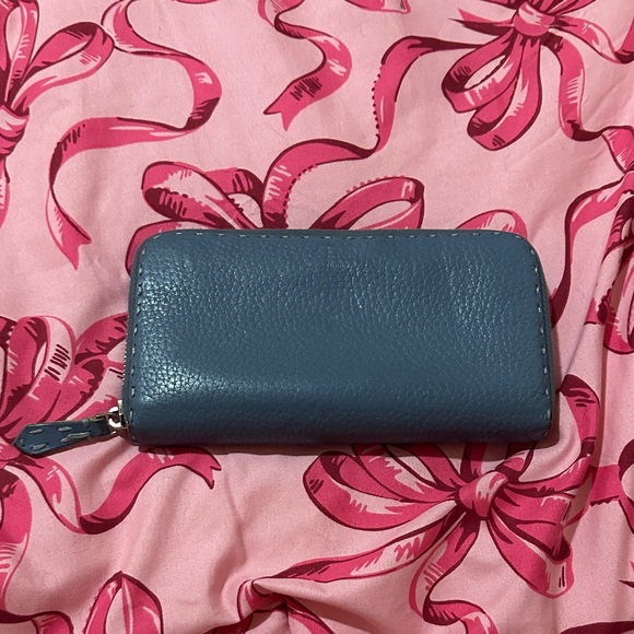 Fendi Teal Leather Women's Wallet - Picture 1 of 6